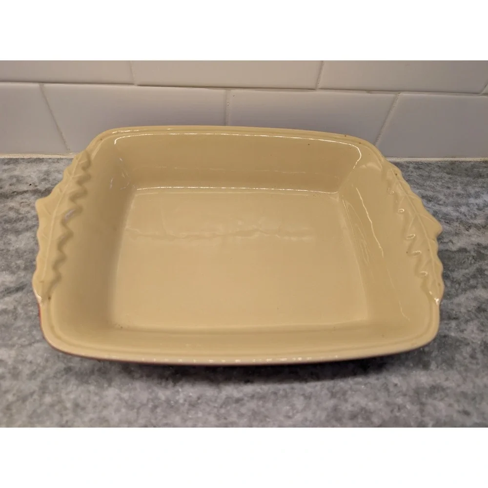 Nantucket Oven Dish, Red Leaf Designed Handles